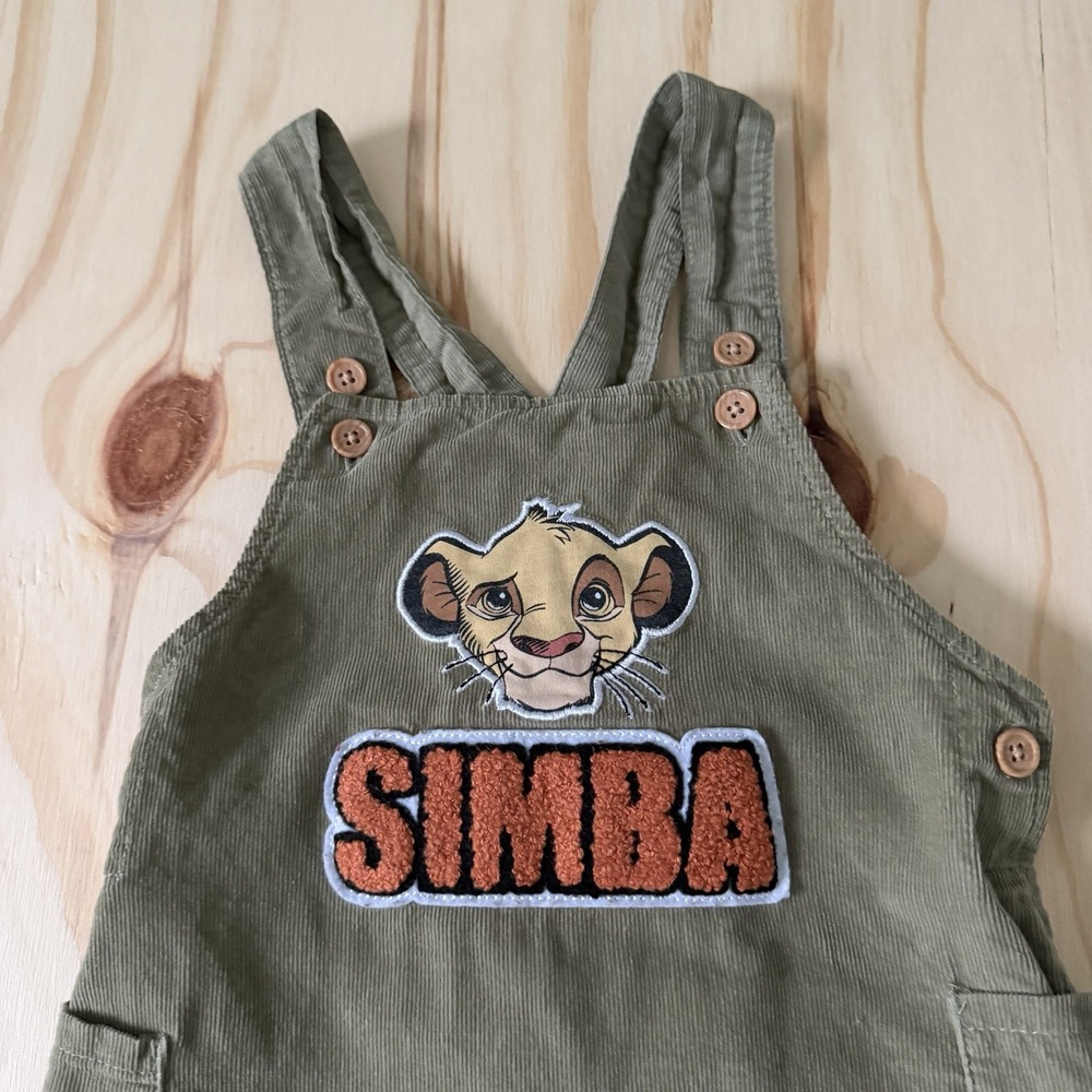 Disney The Lion King Simba Baby 24 Months Green Overalls Longalls - Picture 2 of 5